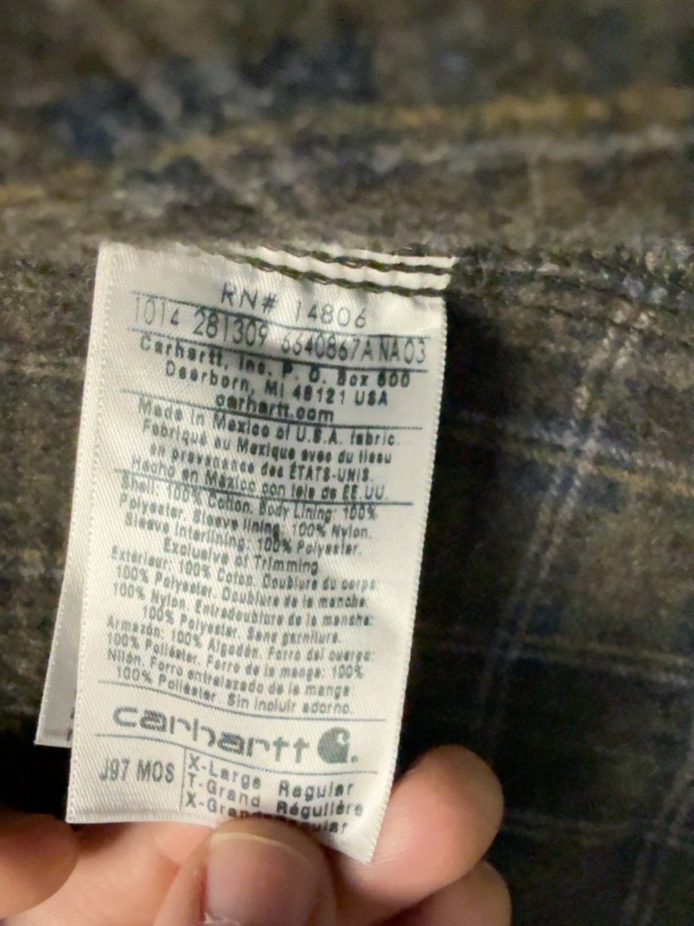 J97 90’s Vintage Moss Green Carhartt Detroit jacket. (Original Tags Never Worn) - Picture 3 of 4